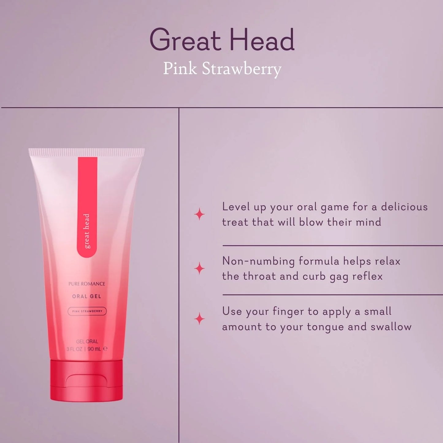 Great Head - Oral Gel - Pink Strawberry (Oral relaxant gel)