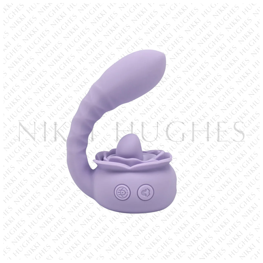 Lilac Licks Rechargeable Flicking Tongue and Rotating G-Spot Stimulator Silicone Vibrator
