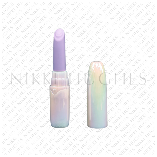 Pouty Pucker Silicone Lipstick Shaped Vibrator With Iridescent Cover