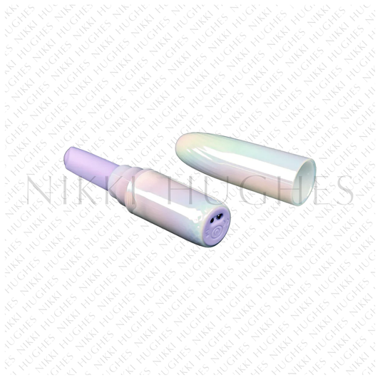 Pouty Pucker Silicone Lipstick Shaped Vibrator With Iridescent Cover