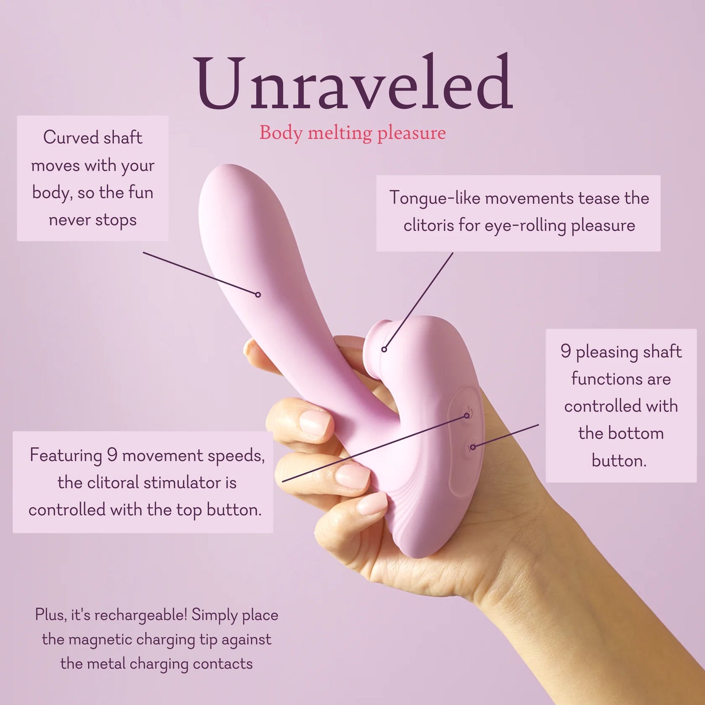 Unraveled (dual action vibrator with stimulator)