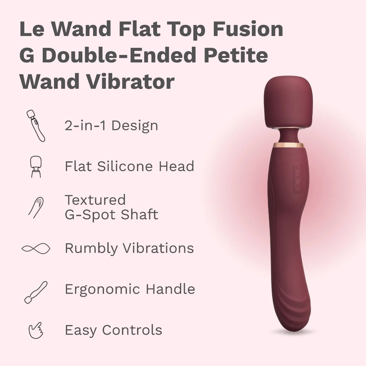 Le Wand Flat Top Fusion G Double-Ended Petite Wand Vibrator