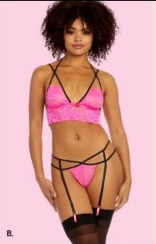 Pink strappy one size lingerie