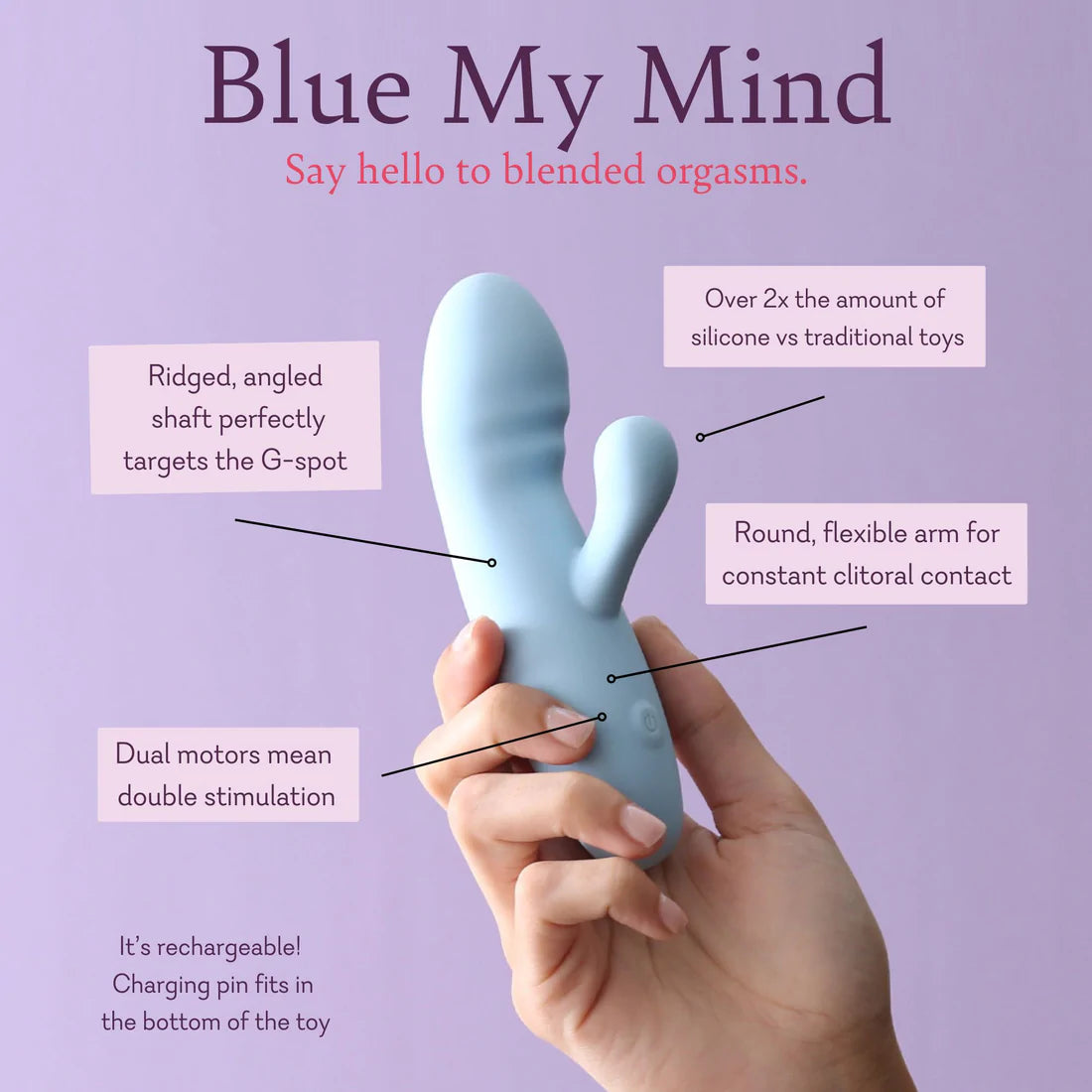 Blue My Mind (Ultra Soft Dual - Action Vibrator)